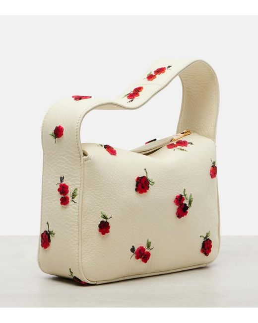 Khaite White Elena Small Leather Handbag