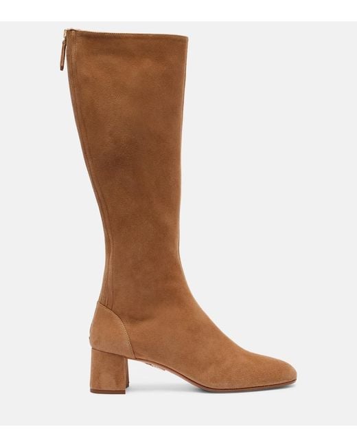 Aquazzura Brown Saint Honore 50 Suede Ankle Boot