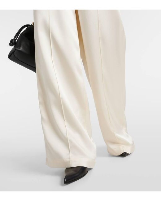 Pantaloni pigiama in raso di seta di Loewe in White