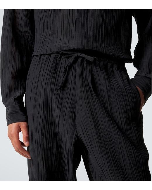 Umit Benan Blue Julian Linen And Cotton Straight Pants for men