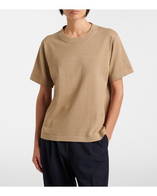 The Row Natural Orlan Cotton And Silk-Blend T-Shirt