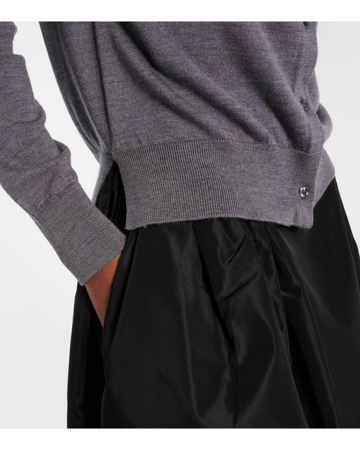 Simone Rocha Gray Embellished Wool And Silk Cardigan