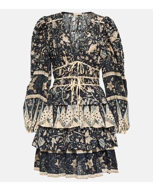 Vestido Corto Nina En Mezcla De Algodon Ulla Johnson de color Multicolor