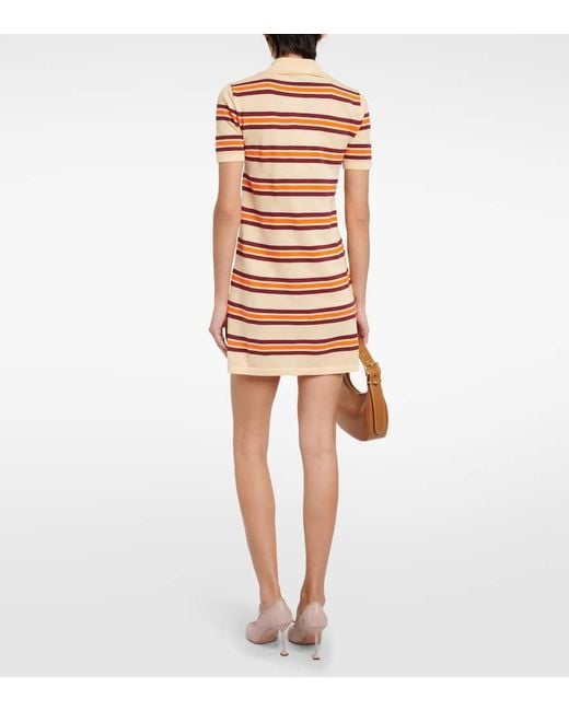 Miu Miu Multicolor Minikleid Aus Baumwolle Und Seide