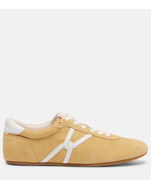 Veronica Beard Natural Riviera Suede Sneakers
