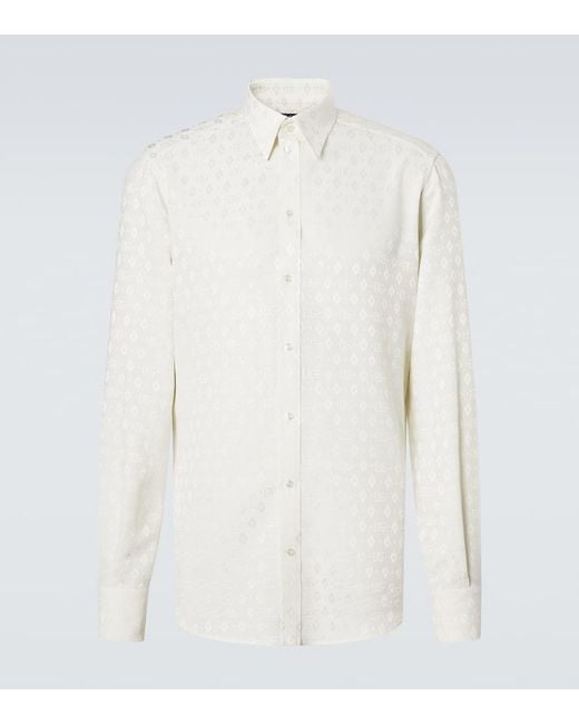 Dolce & Gabbana White Dg Silk Shirt for men