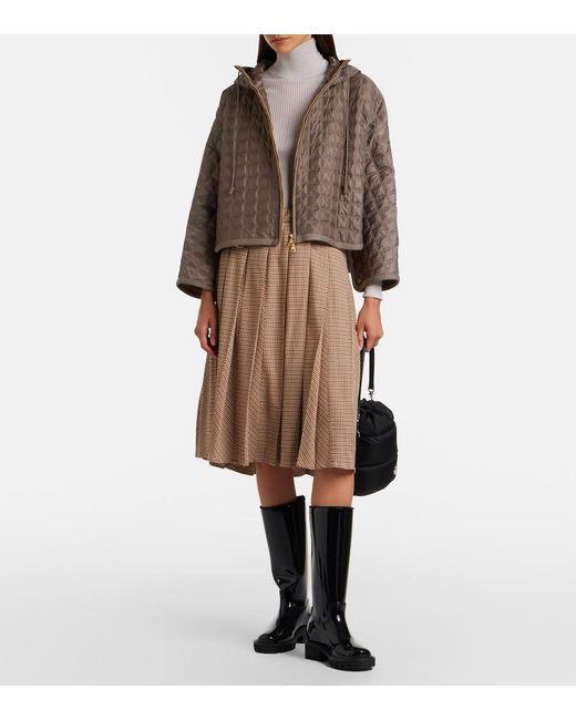 Moncler Brown Quilted Hooded Jacket