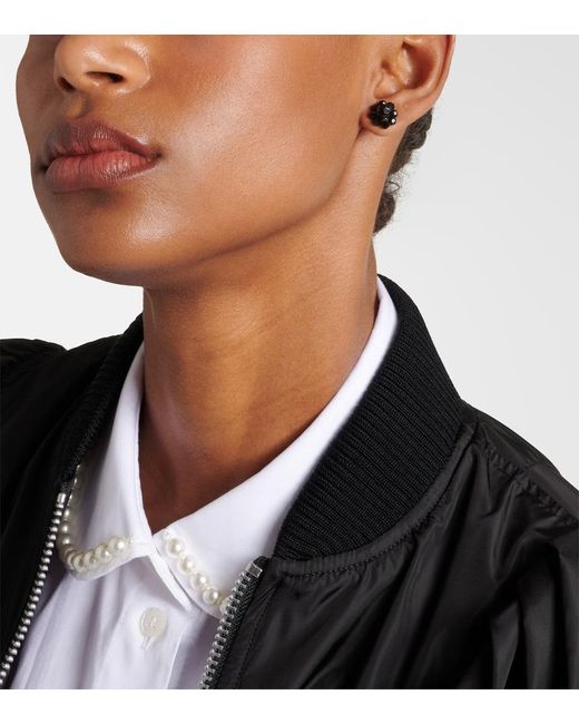 Simone Rocha Black Daisy Mini Crystal Earrings