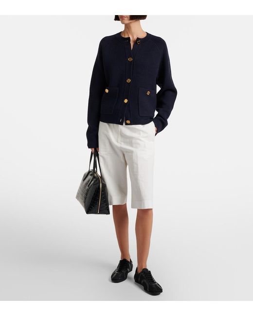 Totême  Blue Wool-Blend Cardigan