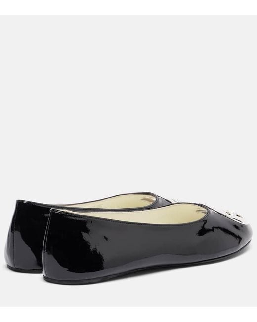 Tory Burch Black Ballerinas Reva Aus Lackleder