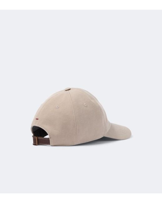 Brunello Cucinelli Natural Logo Cotton Canvas Baseball Cap for men