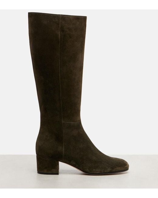 Gianvito Rossi Black Joelle 45 Suede Knee-High Boots