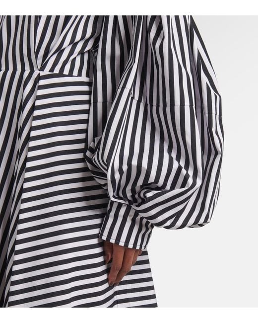 Nina Ricci Blue Striped Cotton Poplin Midi Dress