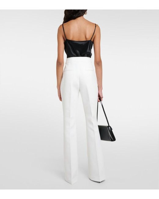 Rebecca Vallance White Bridal Evelyn Mid-Rise Crepe Bootcut Pants