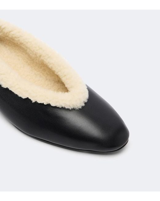 Magda Butrym Black Shearling-Lined Leather Pumps