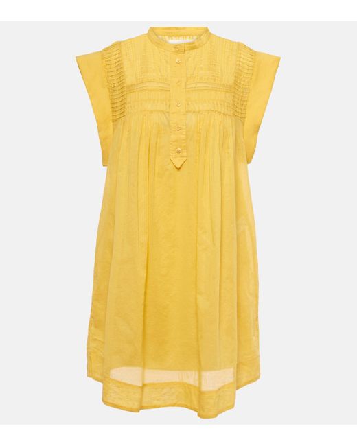 Isabel Marant Yellow Leazali Cotton Minidress