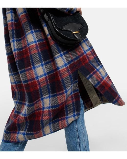 Isabel Marant Blue Fontizi Checked Coat