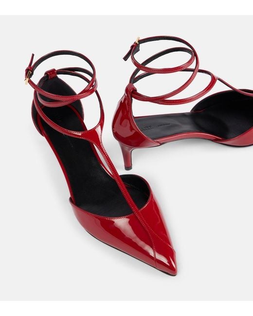 Khaite Red Mia 45 Patent Leather Pumps