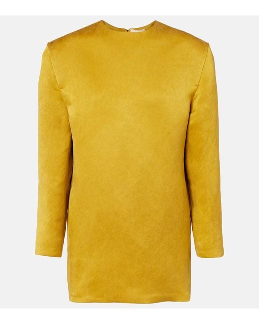 Saint Laurent Yellow Silk Mini Dress