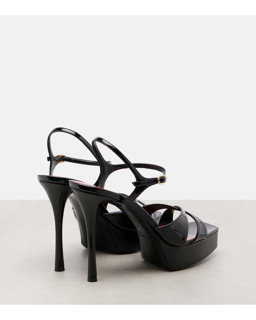 Sandalias Con Plataforma Debbie 85 De Charol Saint Laurent de color Red