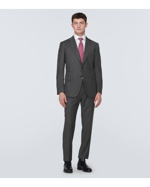 Brioni Black Trevi Single-breasted Wool Suit for men