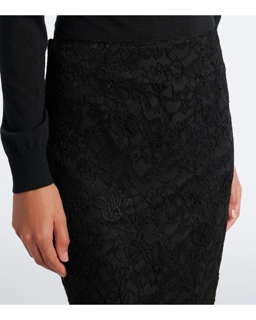 Dolce & Gabbana Black Lace Midi Skirt