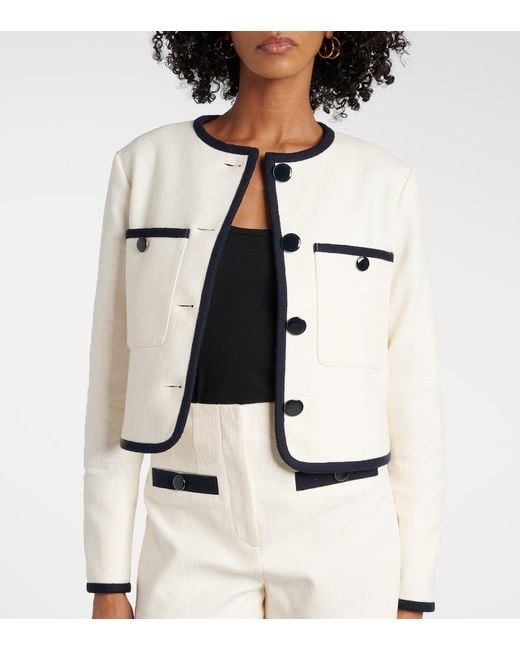 Veronica Beard White Beale Cotton-Blend Jacket