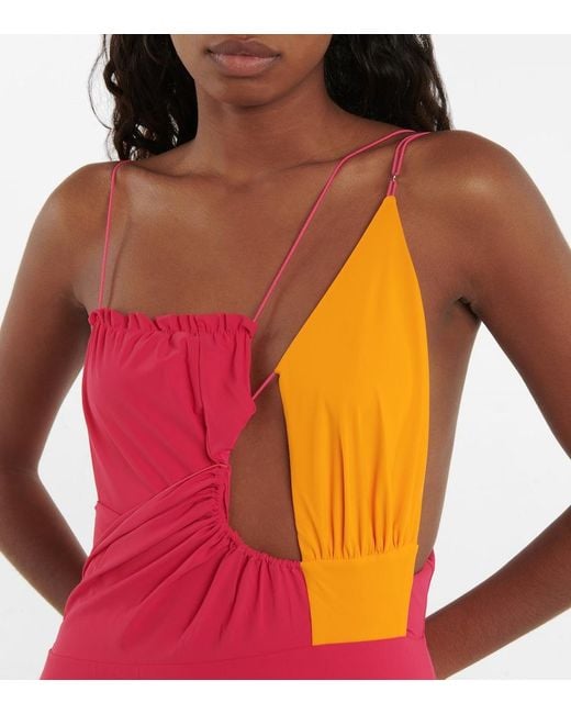 Nensi Dojaka Multicolor Asymmetric Swimsuit