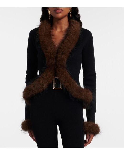Self-Portrait Black Knitted Cardigan