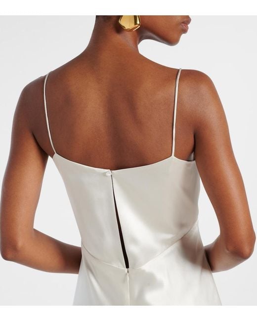 Max Mara White Silk Satin Gown