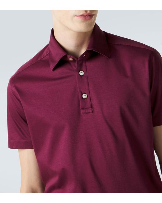 Kiton Red Cotton Polo Shirt for men