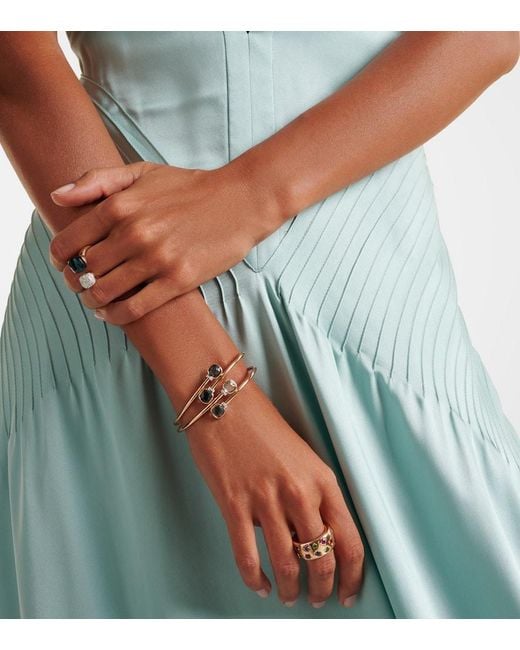 Pomellato White Nudo 18Kt Bangle With Topazes And Diamonds
