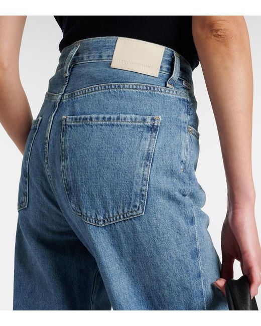 Citizens of Humanity Blue Annina Mid-Rise Wide-Leg Jeans