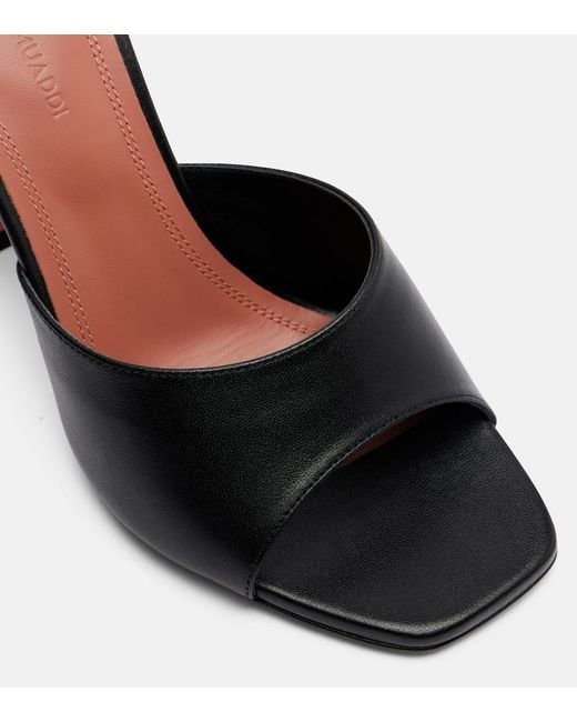 AMINA MUADDI Black Lupita Suede Heeled Mules