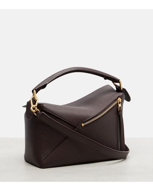 Loewe Black Tote Bag Puzzle Edge Small Aus Leder