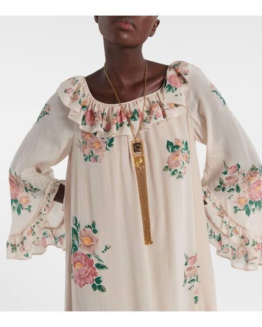 Chloé Natural Maxikleid Aus Crepe De Chine Aus Seide