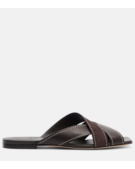 Tod's Brown Leather Slides