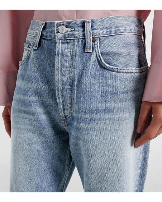 Agolde Blue Kelly High-Rise Straight Jeans