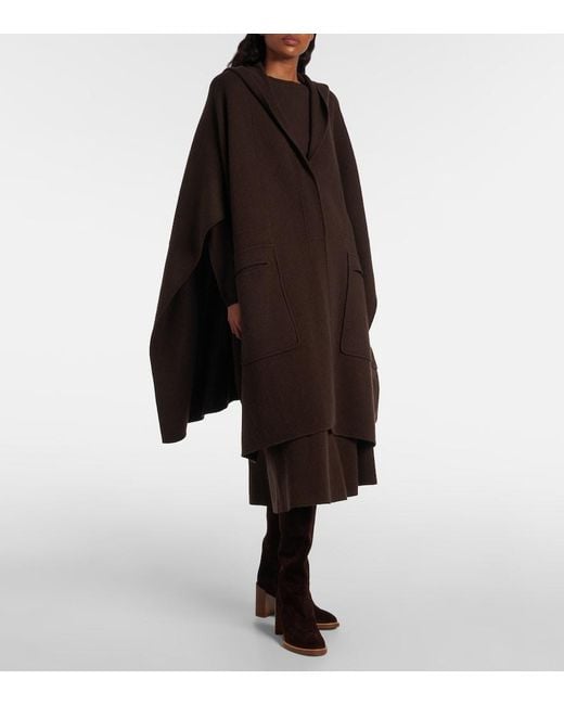 Jardin Des Orangers Black Hooded Wool And Cashmere Cape