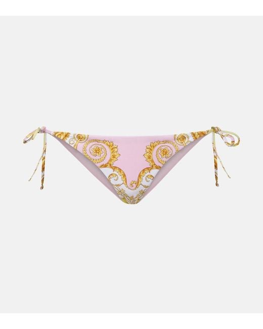 Versace Natural Barocco Triangle Bikini Bottoms