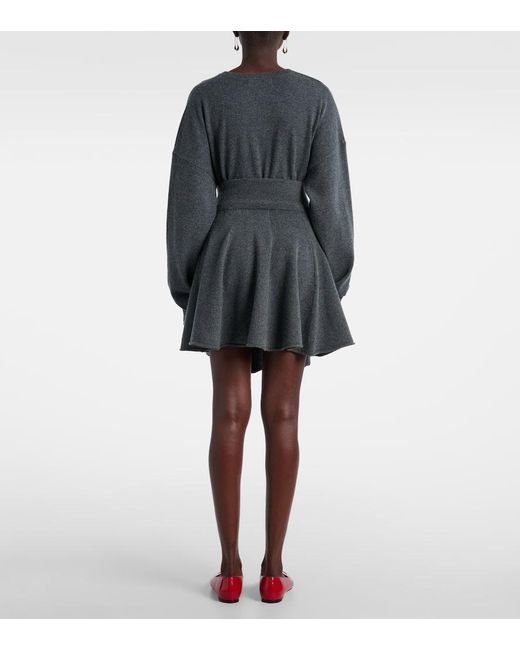 Extreme Cashmere Gray N°379 Girl Cashmere-Blend Miniskirt