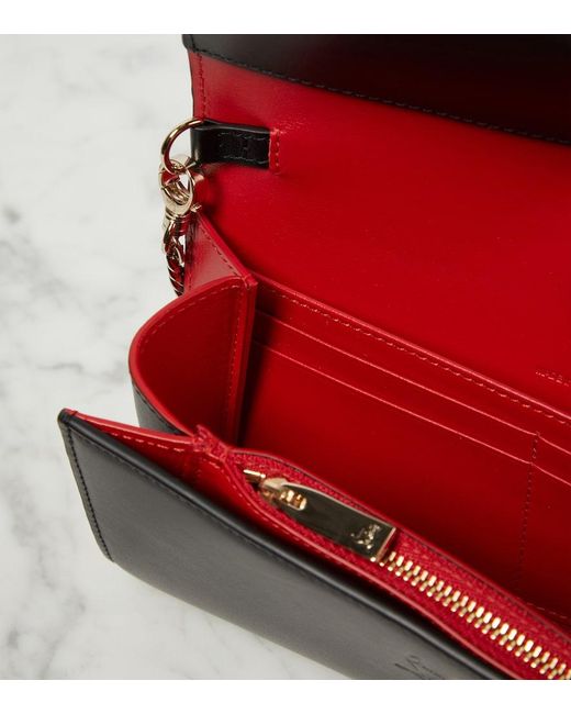 Christian Louboutin Black Leather Wallet On Chain
