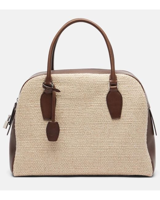The Row Natural India 12.00 Small Leather Top-Handle Bag