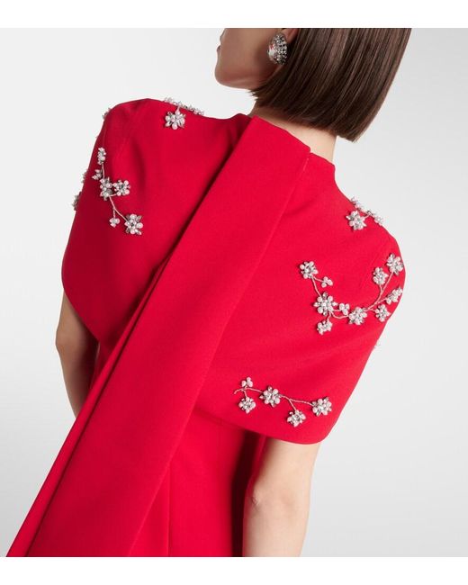 Safiyaa Embroidered Caped Crepe Gown