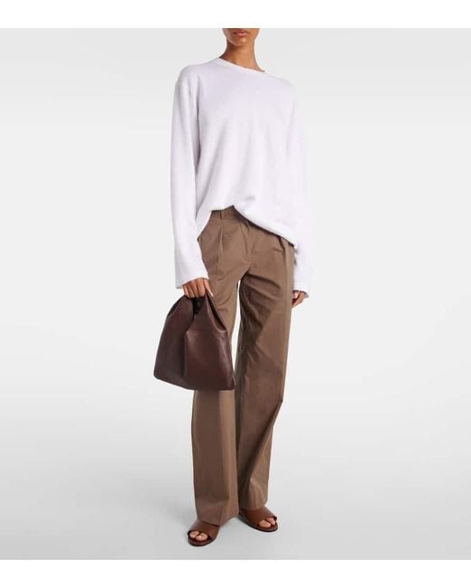 The Row Brown Bindle Small Leather Shoulder Bag