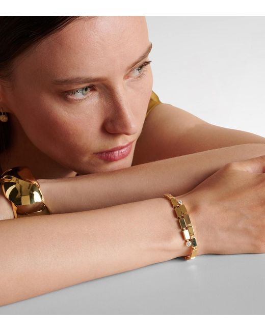 Ileana Makri Metallic 18Kt Bracelet With Diamonds