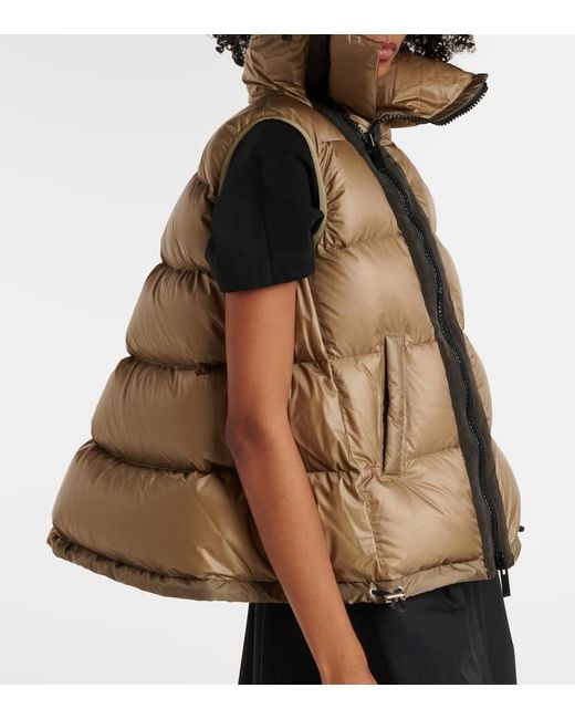 Sacai Natural Asymmetric Quilted Down Vest