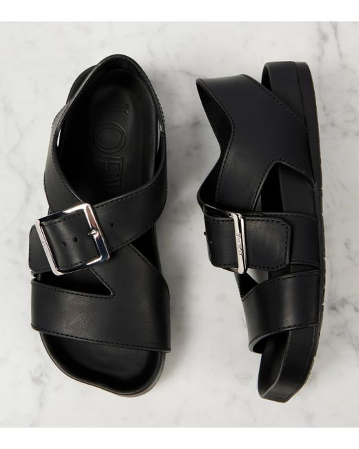 Loewe Black Ease Leather Slides