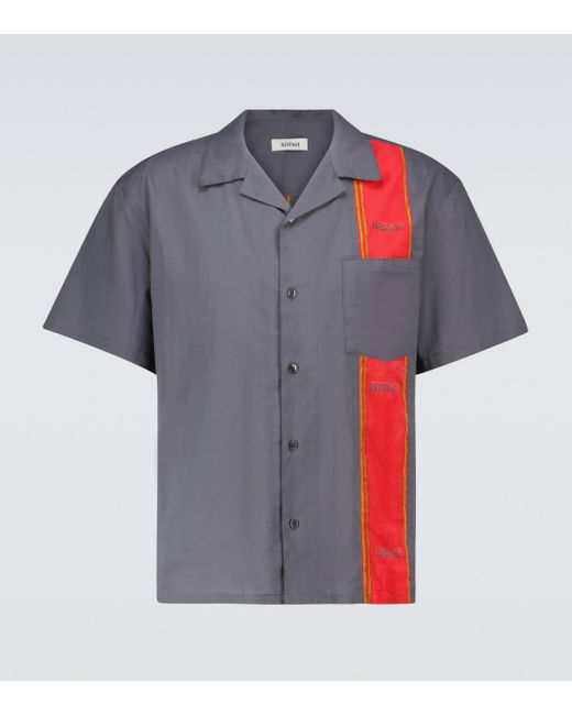 Adish Gray Woodblock Short-sleeved Shirt for men