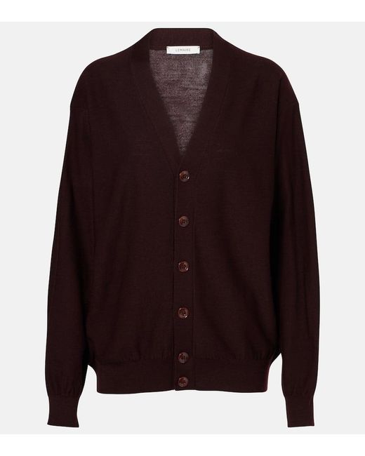 Lemaire Brown Twisted Wool-Blend Cardigan